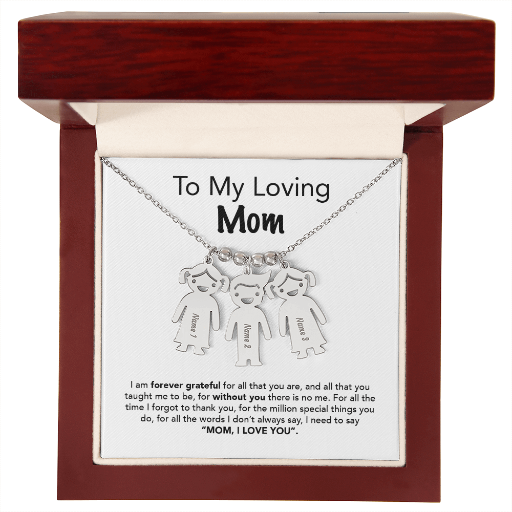 Personalized Kids Charm Necklace Mother's Day Gift - UniqueThoughtful