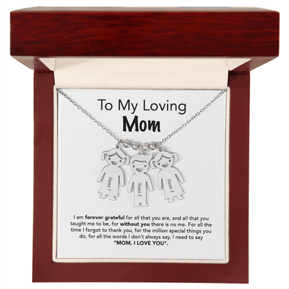 Personalized Kids Charm Necklace Mother's Day Gift - UniqueThoughtful