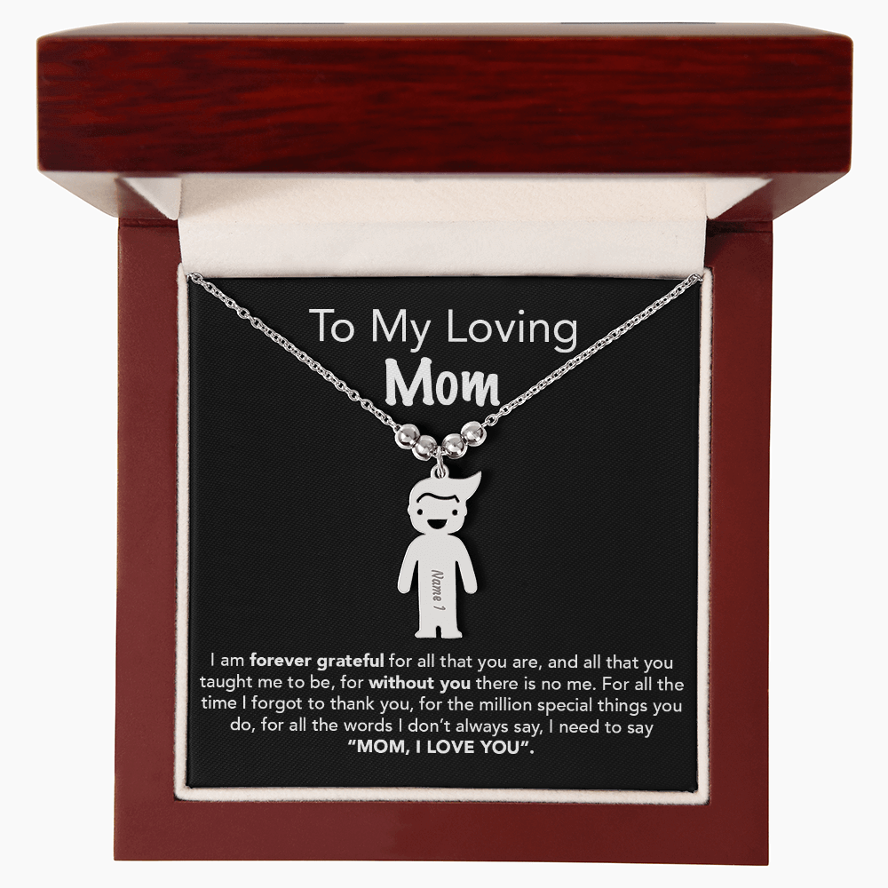 Personalized Kids Charm Necklace Mother's Day Gift - UniqueThoughtful