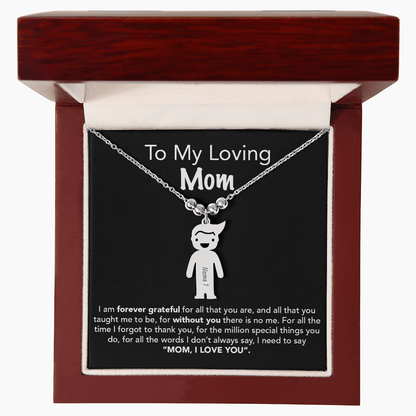 Personalized Kids Charm Necklace Mother's Day Gift - UniqueThoughtful