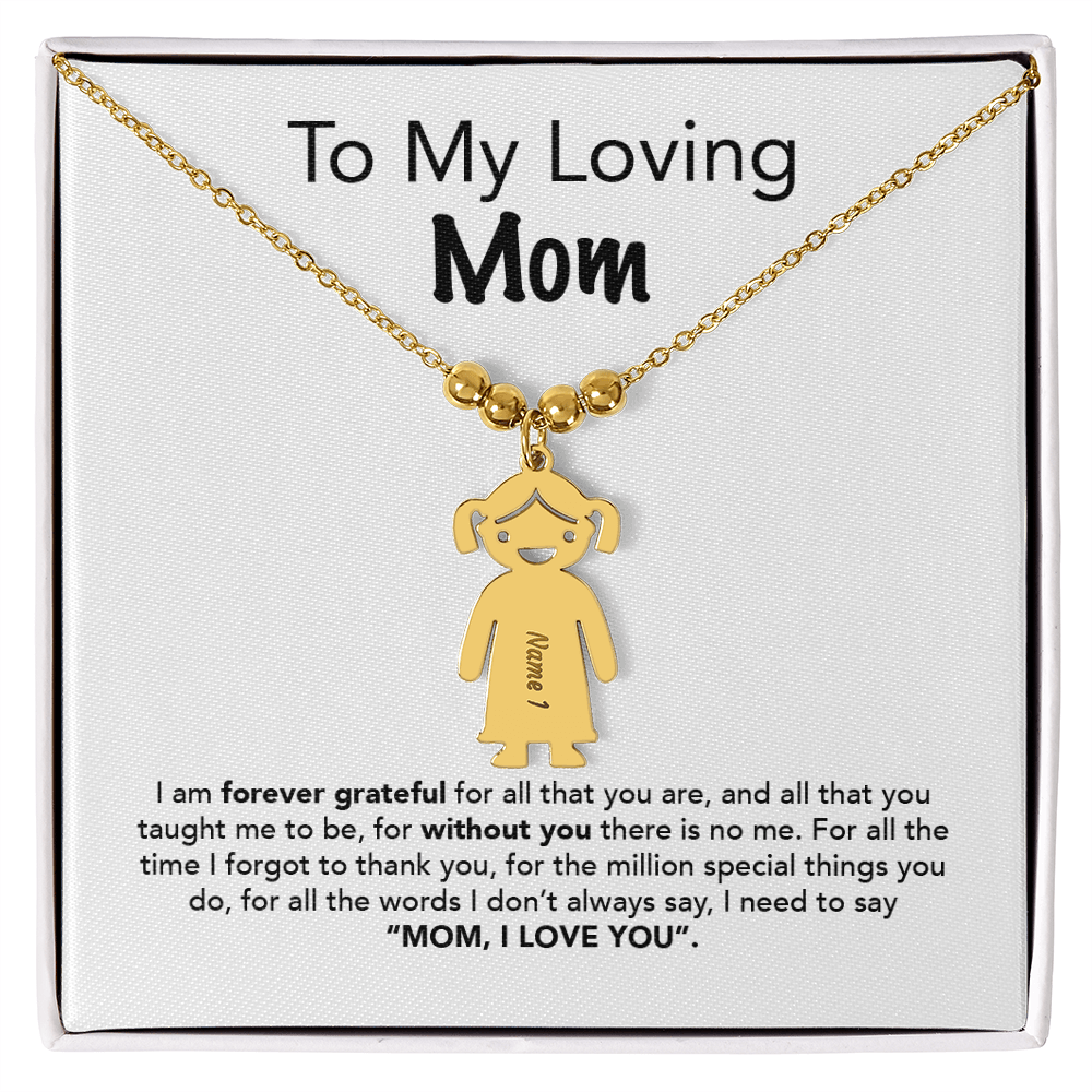 Personalized Kids Charm Necklace Mother's Day Gift - UniqueThoughtful