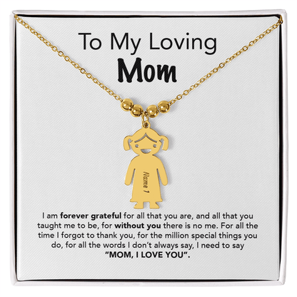 Personalized Kids Charm Necklace Mother's Day Gift - UniqueThoughtful