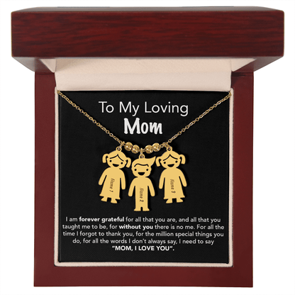 Personalized Kids Charm Necklace Mother's Day Gift - UniqueThoughtful