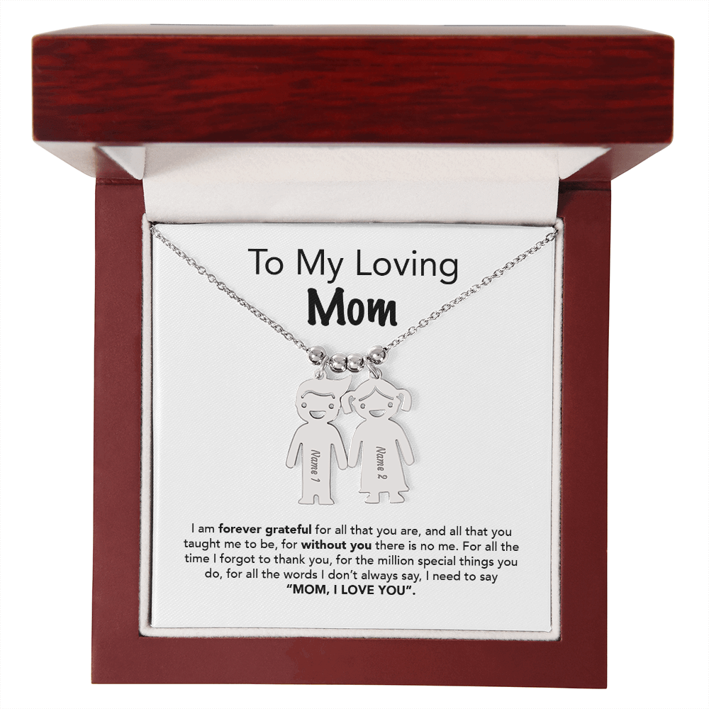 Personalized Kids Charm Necklace Mother's Day Gift - UniqueThoughtful