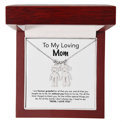 Personalized Kids Charm Necklace Mother's Day Gift - UniqueThoughtful