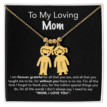 Personalized Kids Charm Necklace Mother's Day Gift - UniqueThoughtful