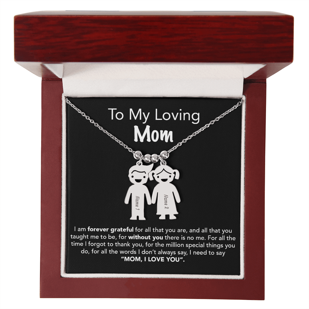 Personalized Kids Charm Necklace Mother's Day Gift - UniqueThoughtful
