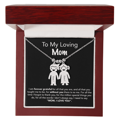 Personalized Kids Charm Necklace Mother's Day Gift - UniqueThoughtful