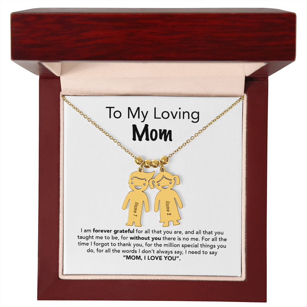 Personalized Kids Charm Necklace Mother's Day Gift - UniqueThoughtful