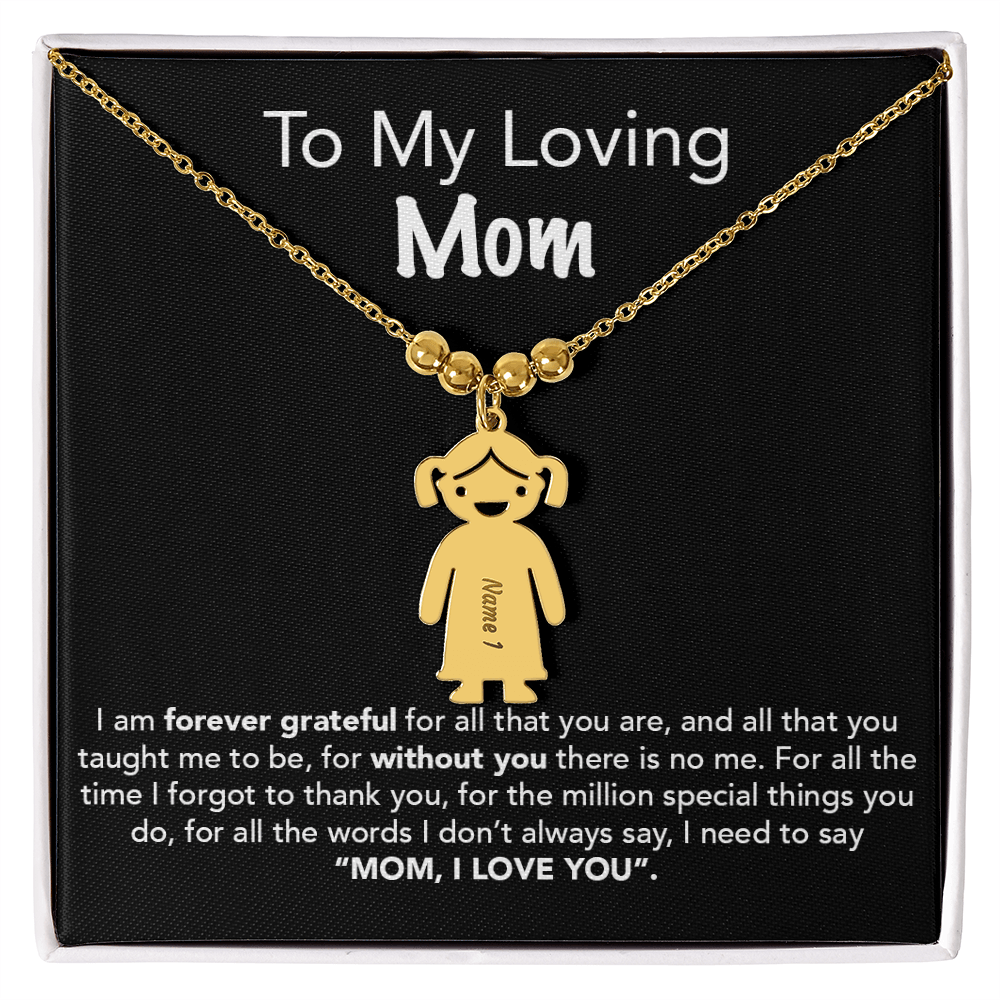 Personalized Kids Charm Necklace Mother's Day Gift - UniqueThoughtful
