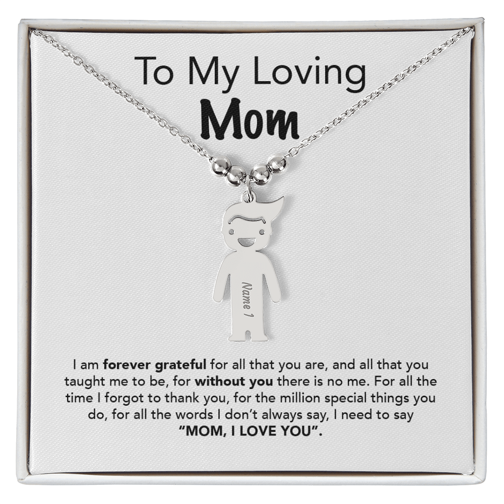 Personalized Kids Charm Necklace Mother's Day Gift - UniqueThoughtful