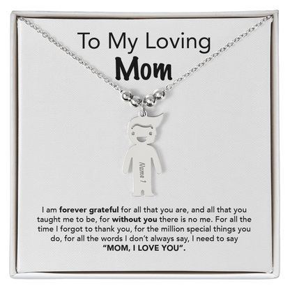 Personalized Kids Charm Necklace Mother's Day Gift - UniqueThoughtful