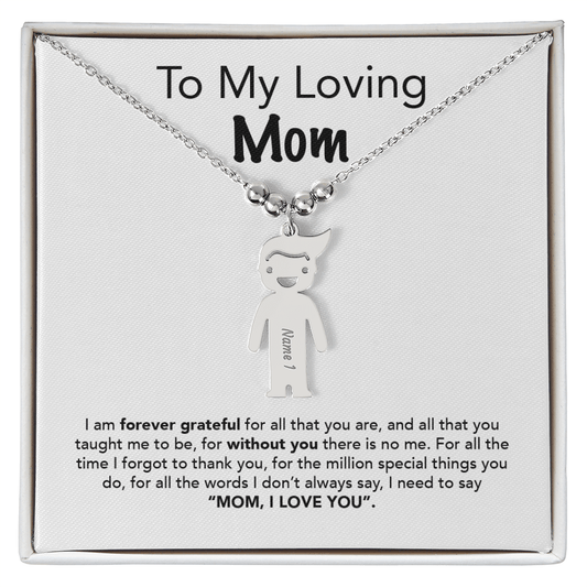 Personalized Kids Charm Necklace Mother's Day Gift - UniqueThoughtful