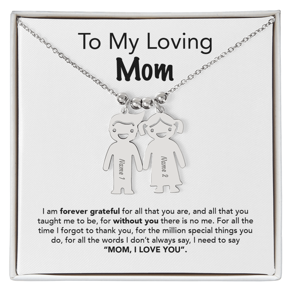 Personalized Kids Charm Necklace Mother's Day Gift - UniqueThoughtful