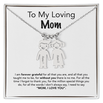 Personalized Kids Charm Necklace Mother's Day Gift - UniqueThoughtful