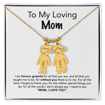 Personalized Kids Charm Necklace Mother's Day Gift - UniqueThoughtful