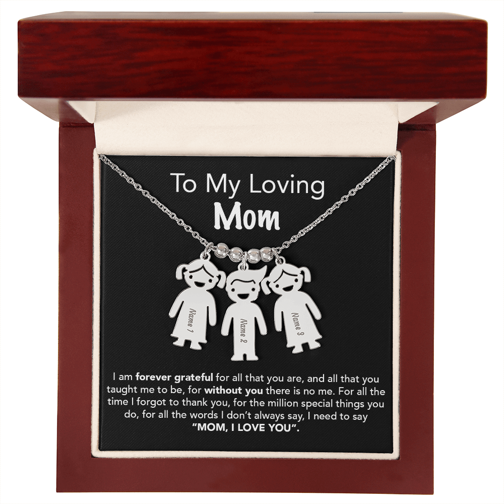 Personalized Kids Charm Necklace Mother's Day Gift - UniqueThoughtful