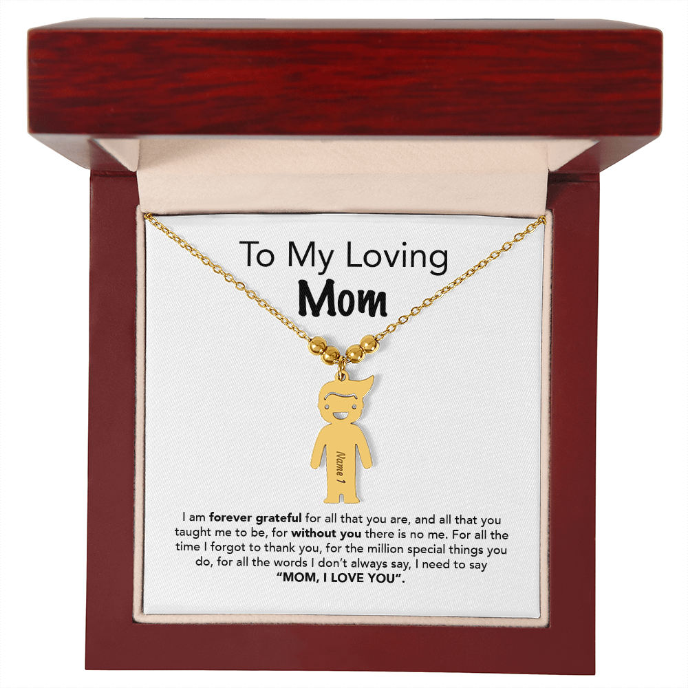 Personalized Kids Charm Necklace Mother's Day Gift - UniqueThoughtful