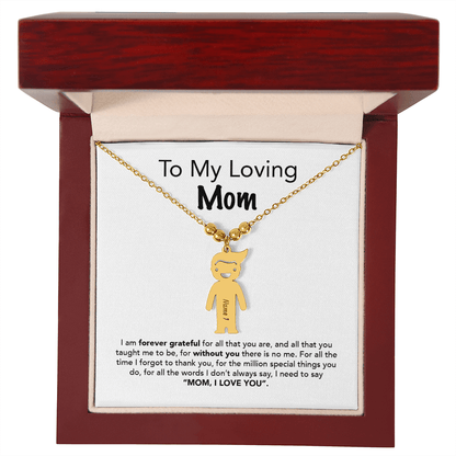 Personalized Kids Charm Necklace Mother's Day Gift - UniqueThoughtful