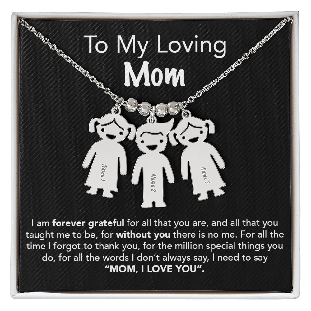 Personalized Kids Charm Necklace Mother's Day Gift - UniqueThoughtful