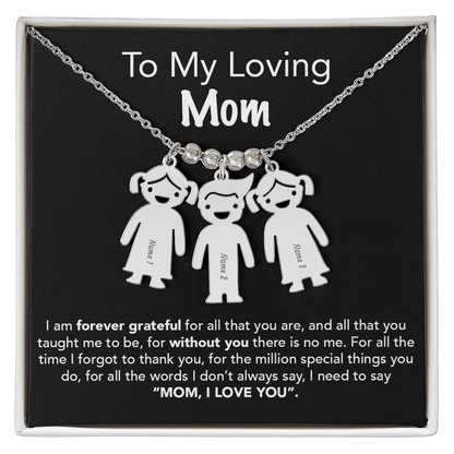 Personalized Kids Charm Necklace Mother's Day Gift - UniqueThoughtful