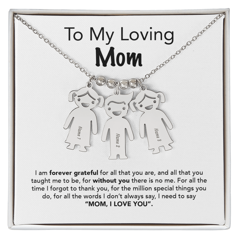 Personalized Kids Charm Necklace Mother's Day Gift - UniqueThoughtful