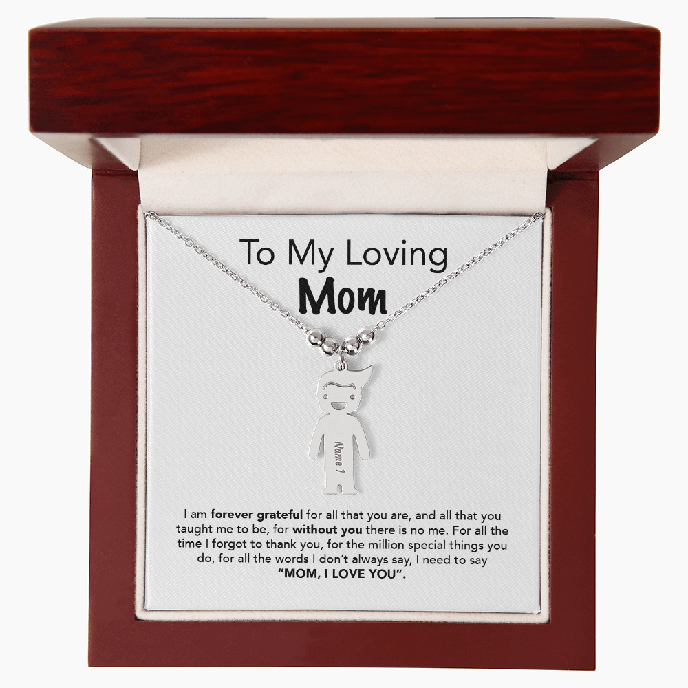 Personalized Kids Charm Necklace Mother's Day Gift - UniqueThoughtful