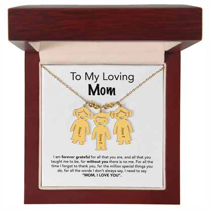 Personalized Kids Charm Necklace Mother's Day Gift - UniqueThoughtful