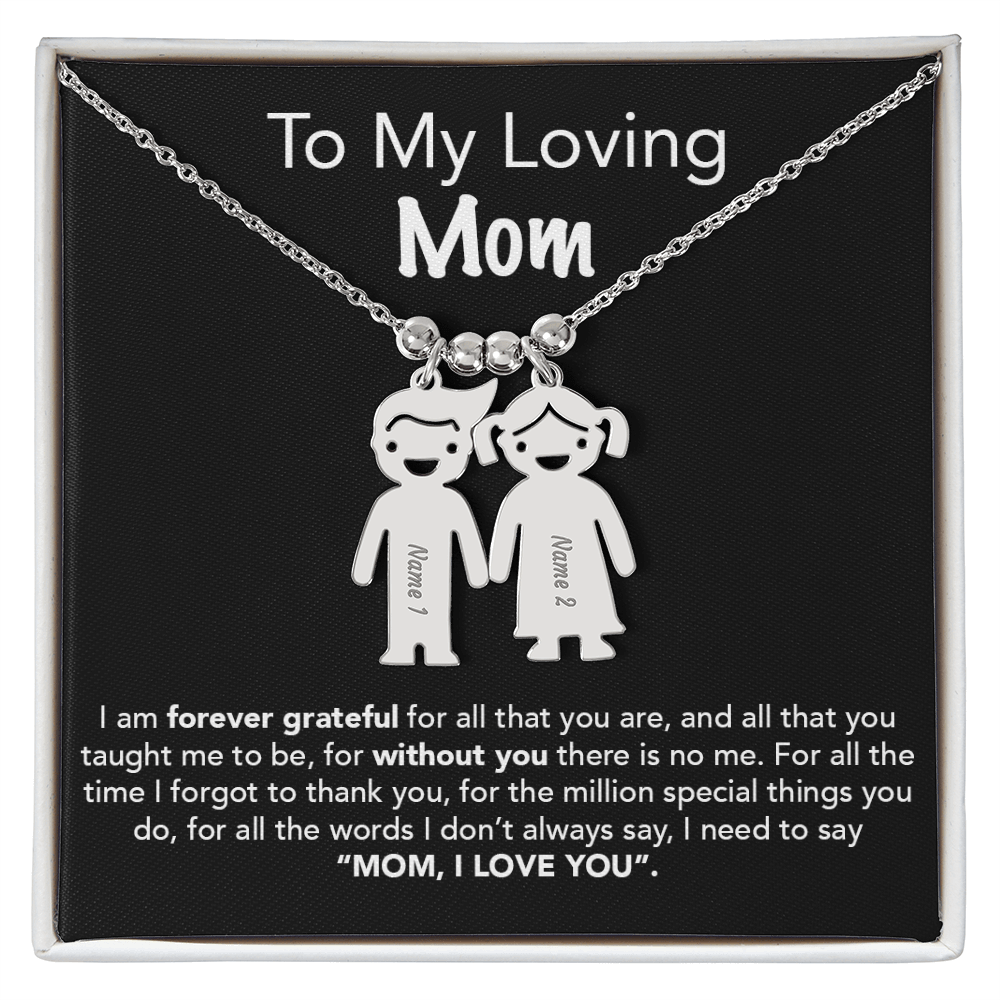 Personalized Kids Charm Necklace Mother's Day Gift - UniqueThoughtful