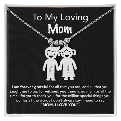Personalized Kids Charm Necklace Mother's Day Gift - UniqueThoughtful