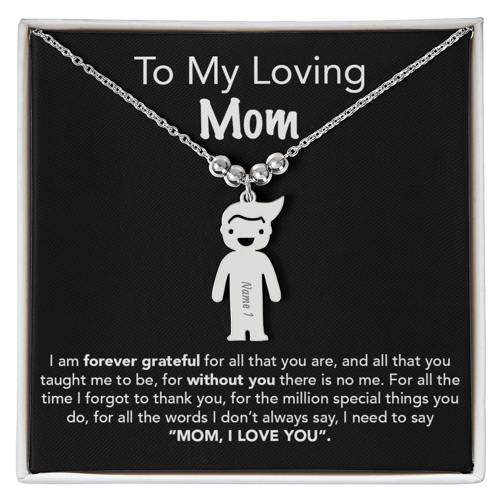 Personalized Kids Charm Necklace Mother's Day Gift - UniqueThoughtful