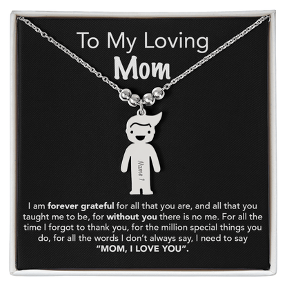 Personalized Kids Charm Necklace Mother's Day Gift - UniqueThoughtful