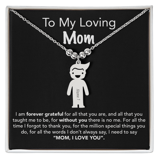 Personalized Kids Charm Necklace Mother's Day Gift - UniqueThoughtful