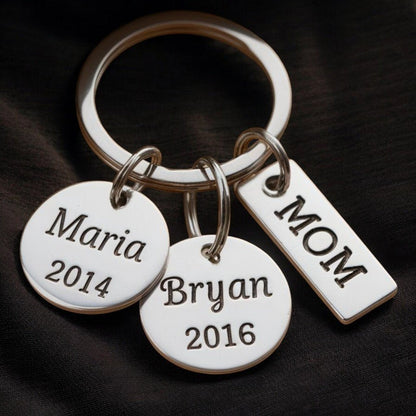 Personalized Mother's Day Bar Charm Keychain - UniqueThoughtful