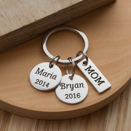 Personalized Mother's Day Bar Charm Keychain - UniqueThoughtful