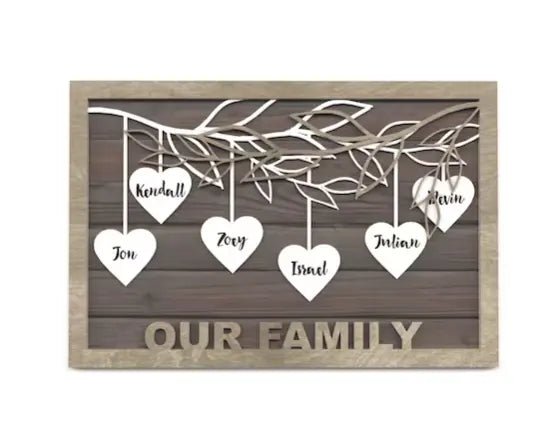 Personalized Mother's Day Gift - Engraved Wooden Family Tree for Mom & Grandma - Perfect Mother's Day Gift - UniqueThoughtful