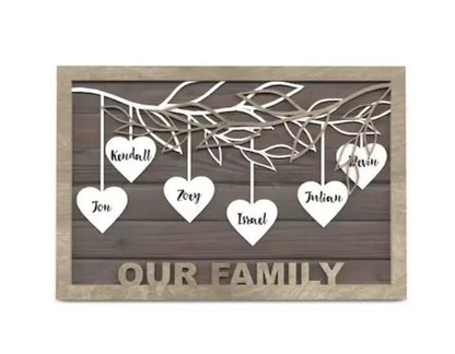 Personalized Mother's Day Gift - Engraved Wooden Family Tree for Mom & Grandma - Perfect Mother's Day Gift - UniqueThoughtful