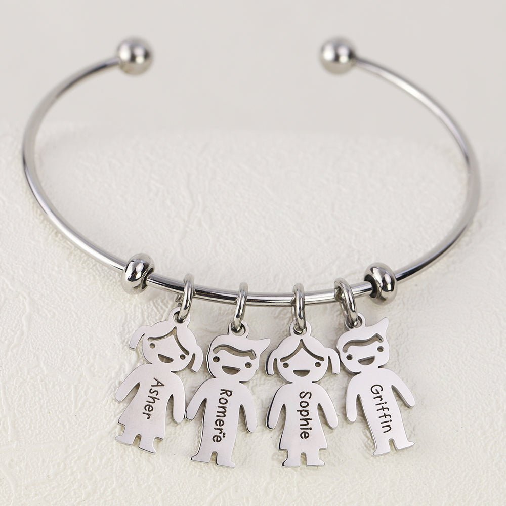 Personalized Name Bracelet with Kids Charm - Uniquethoughtful