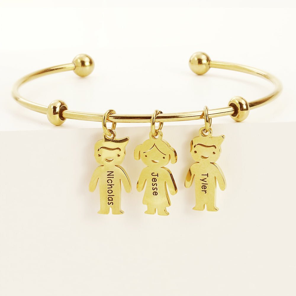 Personalized Name Bracelet with Kids Charm - Uniquethoughtful