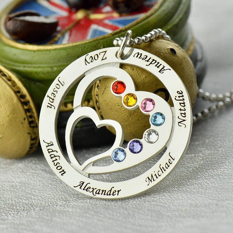 Personalized Necklace with Birthstone - UniqueThoughtful