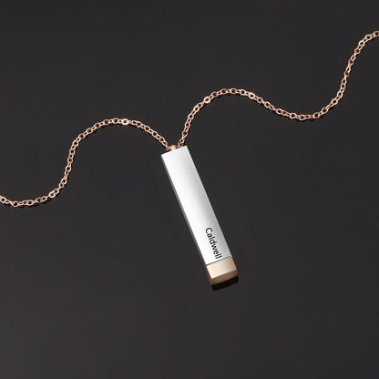 Personalized Vertical Long Bar Necklace - Perfect Anniversary Gift - Uniquethoughtful