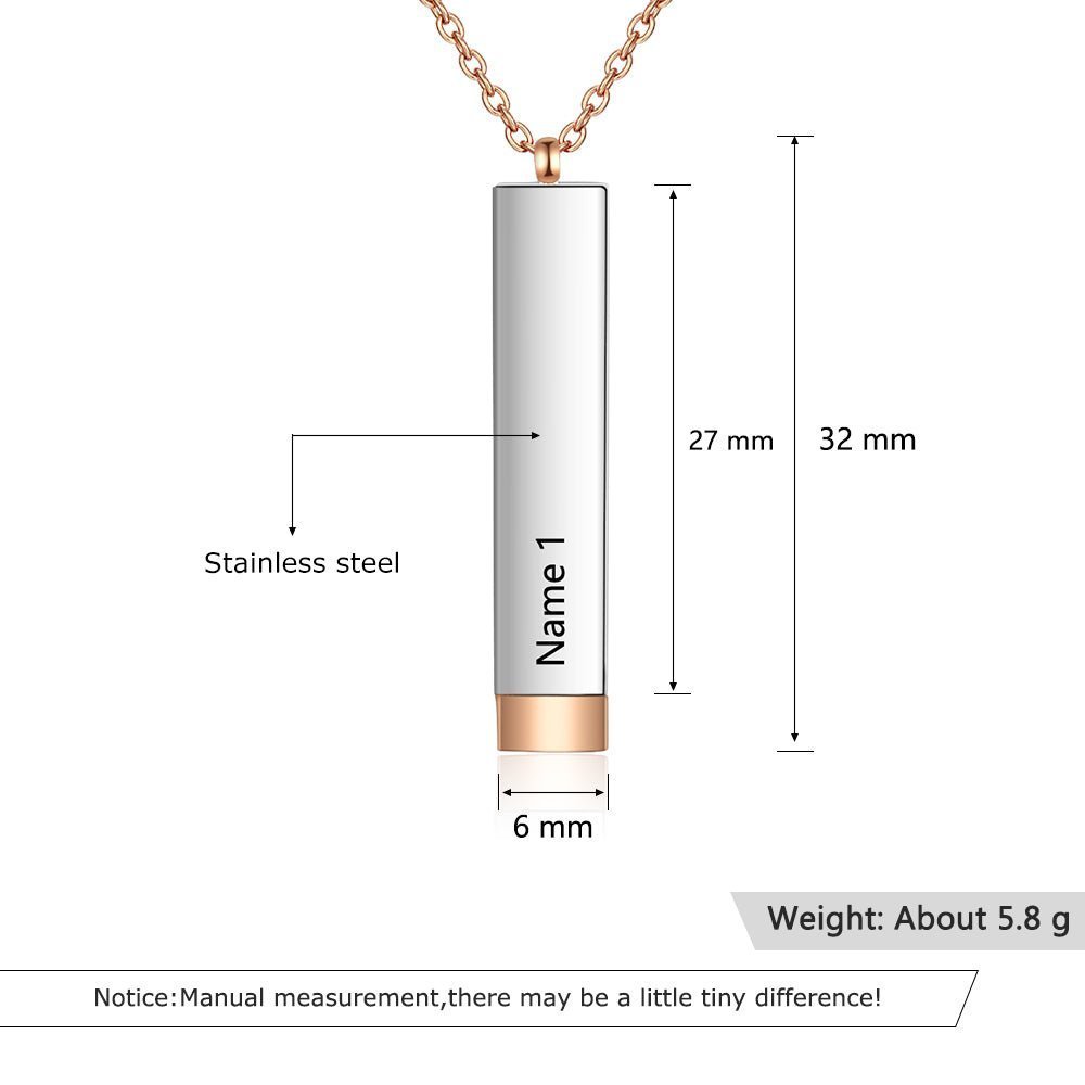 Personalized Vertical Long Bar Necklace - Perfect Anniversary Gift - UniqueThoughtful