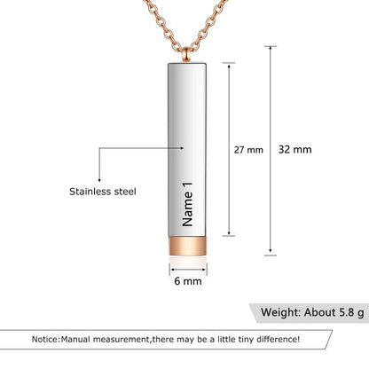 Personalized Vertical Long Bar Necklace - Perfect Anniversary Gift - UniqueThoughtful