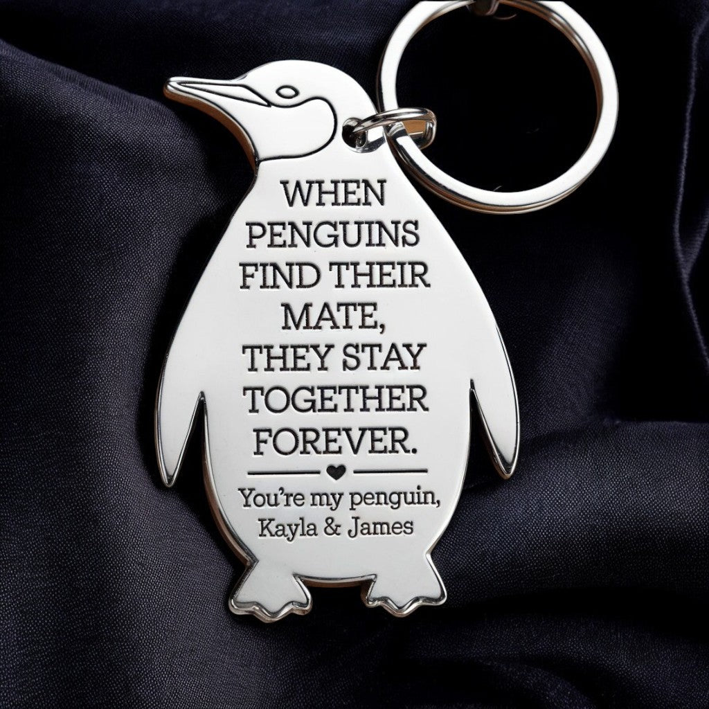 Personalized 'You're My Penguin' Keychain – Valentine's Day Gift for Her - UniqueThoughtful