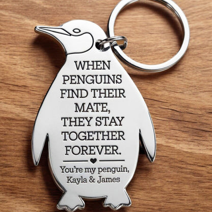 Personalized 'You're My Penguin' Keychain – Valentine's Day Gift for Her - UniqueThoughtful