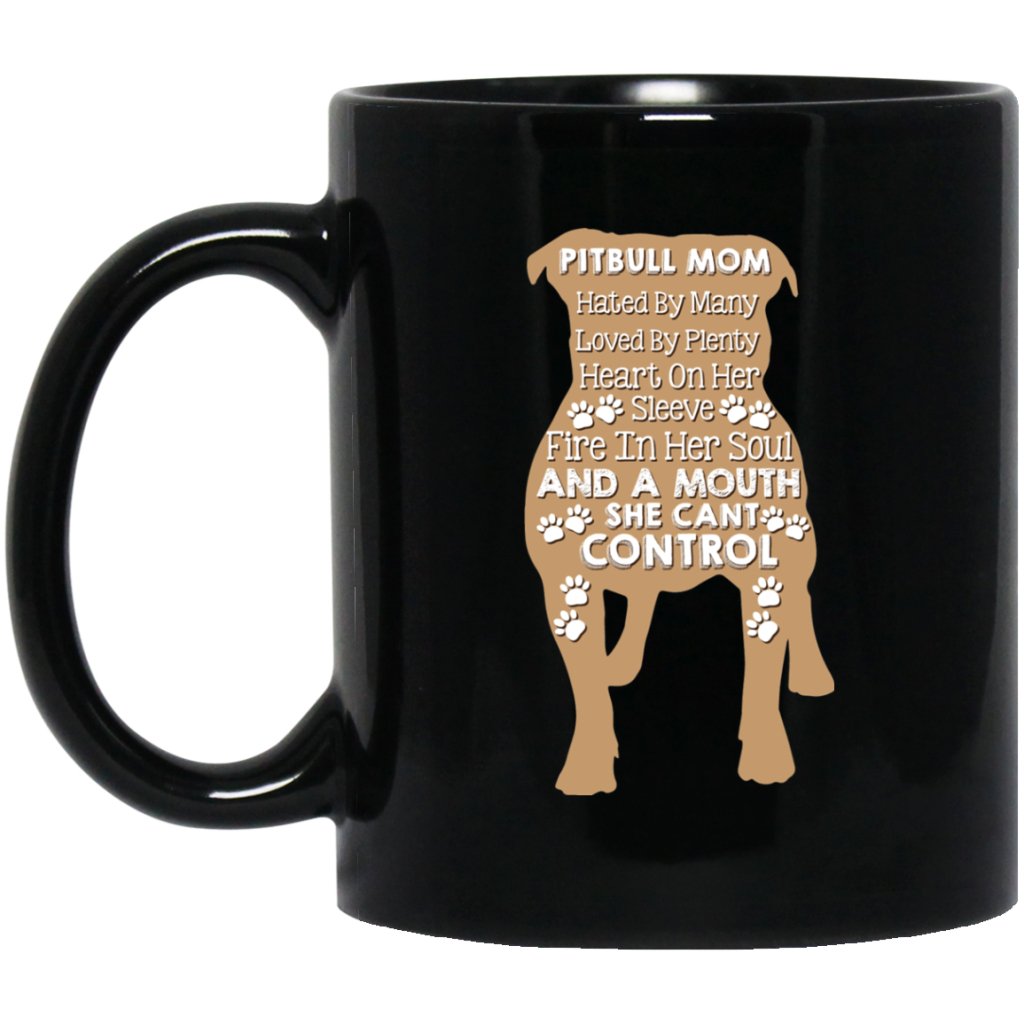 "Pitbull Mom hated by many loved by plenty....." Coffee mug - UniqueThoughtful