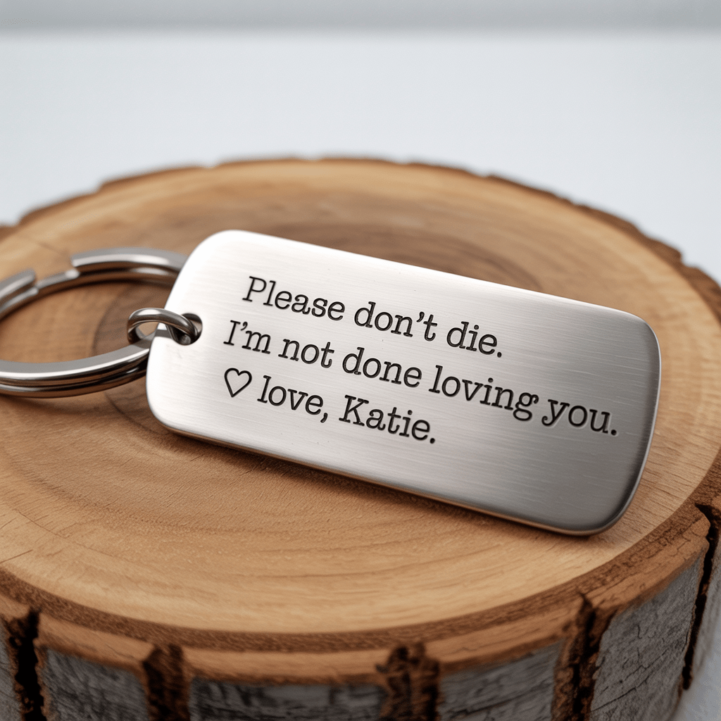 Please Don’t Die – Engraved Keychain Gift for Someone You Can’t Lose - UniqueThoughtful