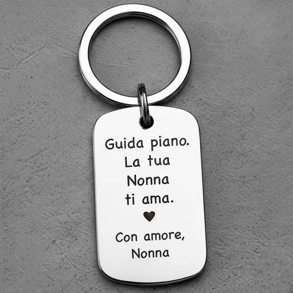 Portachiavi “Guida Piano” – Un Messaggio d’Amore dalla Nonna - UniqueThoughtful
