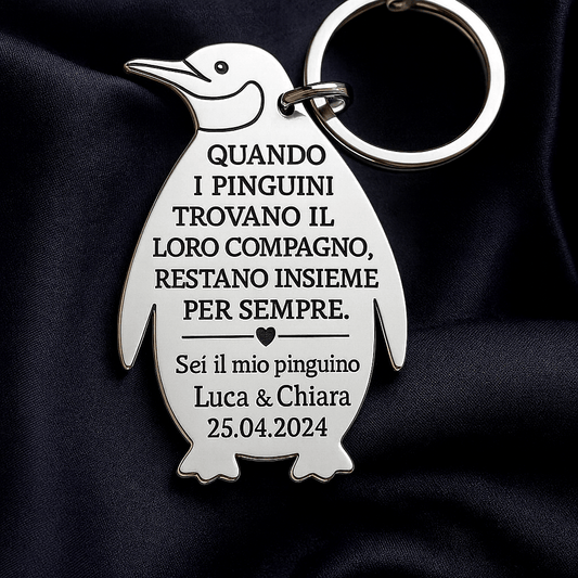 Portachiavi pinguino personalizzato - UniqueThoughtful