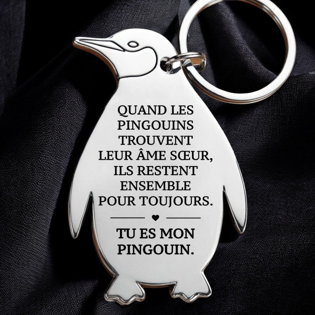 Porte - clés Tu es mon pingouin - Cadeau de Saint - Valentin - UniqueThoughtful